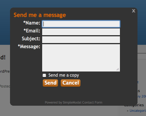 SimpleModal Contact Form форма wordpress